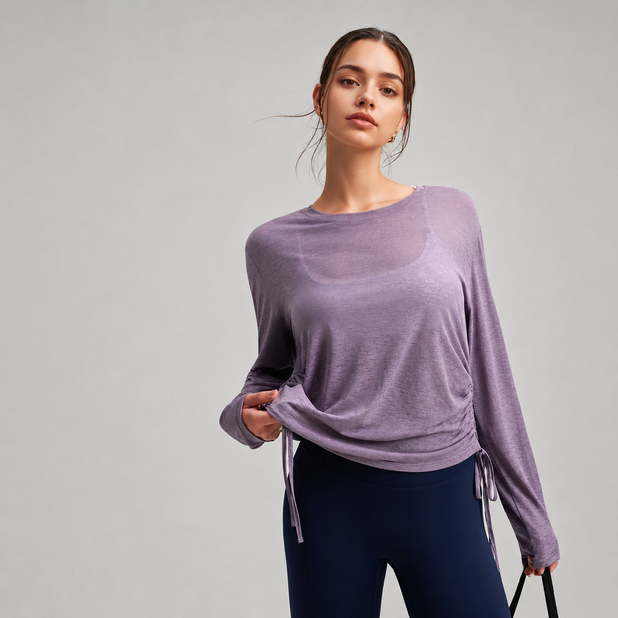 Caizo Women's Purple Quick Dry Sports T-Shirt Lightweight Breathable Moisture-Wicking Workout Top