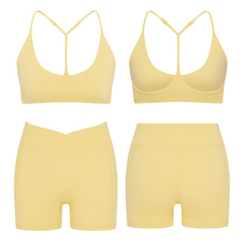 Caizo Women's Moisture-Wicking Sports Bra & High Waist Shorts 2-Piece Workout Set