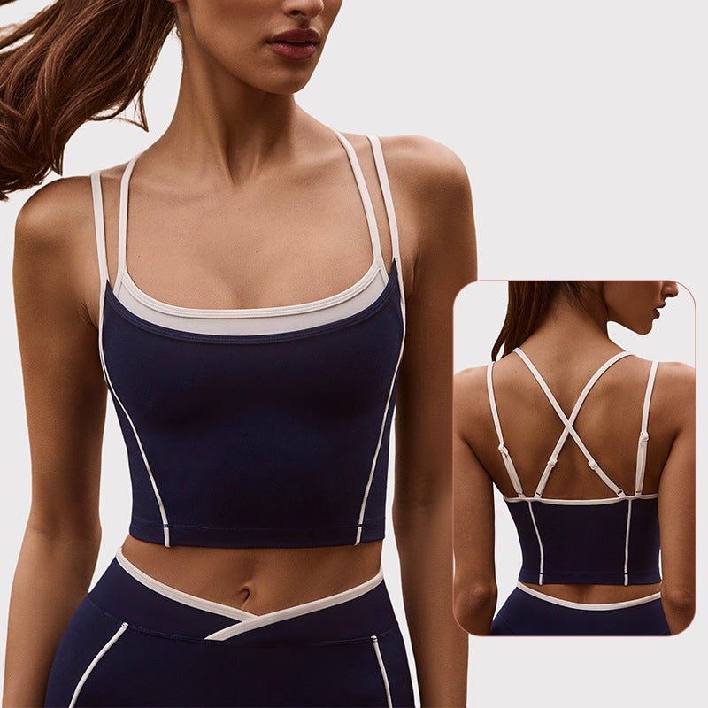 Caizo Women's Cross Back Sports Tank Top Quick Dry High Stretch Yoga Workout Top
