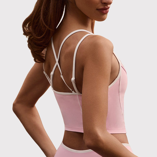 Caizo Women's Cross Back Sports Tank Top Quick Dry High Stretch Yoga Workout Top