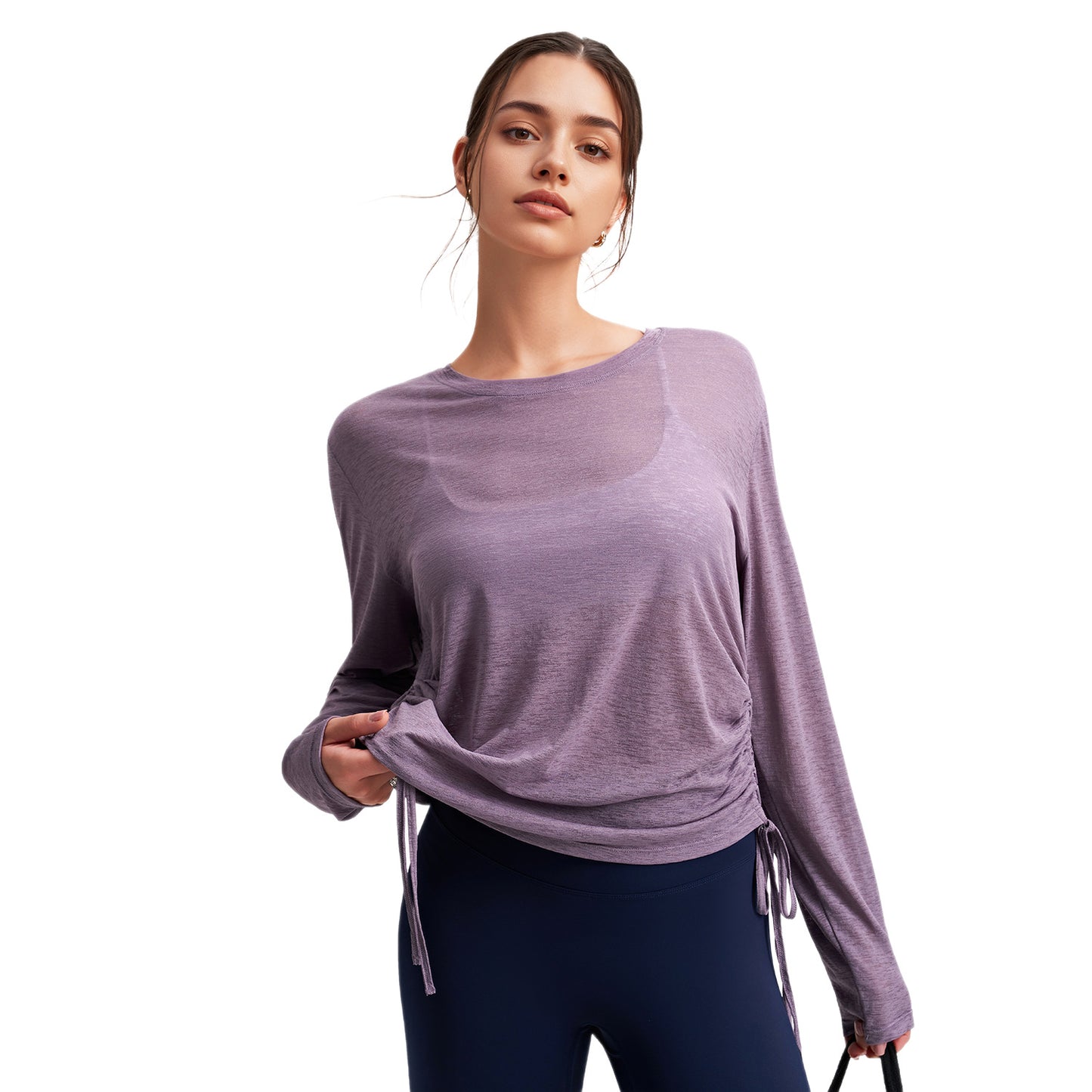 Caizo Women's Purple Quick Dry Sports T-Shirt Lightweight Breathable Moisture-Wicking Workout Top