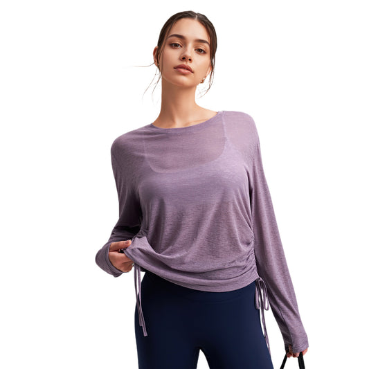 Caizo Women's Purple Quick Dry Sports T-Shirt Lightweight Breathable Moisture-Wicking Workout Top