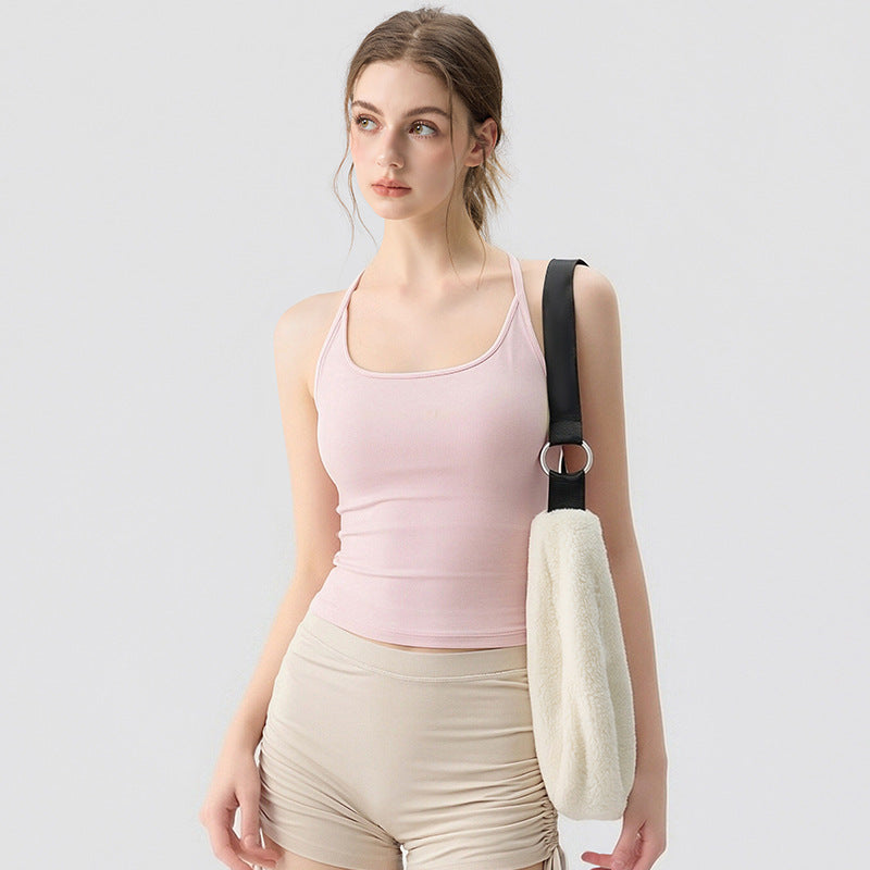 Caizo Women's Yoga Tank Top Set Breathable High Stretch Activewear 2-Piece Outfit