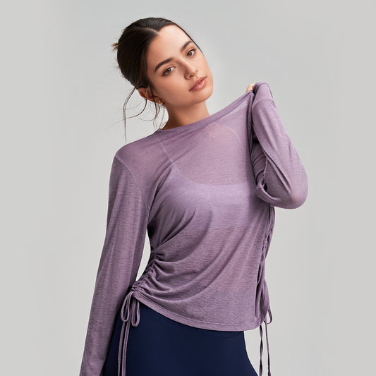 Caizo Women's Purple Quick Dry Sports T-Shirt Lightweight Breathable Moisture-Wicking Workout Top